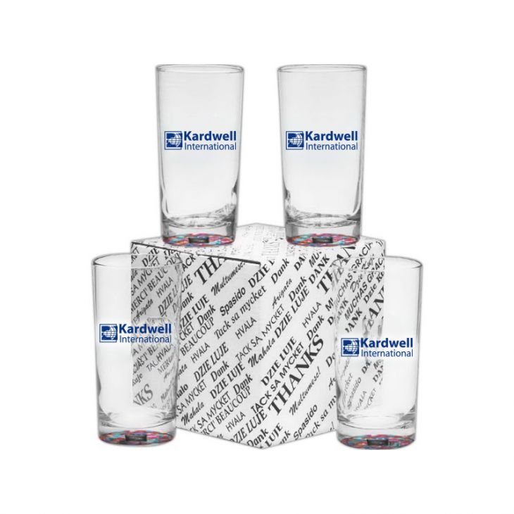 Set of 4 Deluxe Beverage Thank You Glasses main image